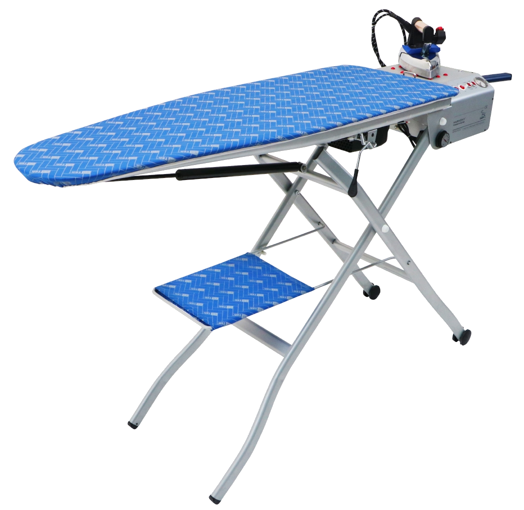 Steam Iron with Built-in Boiler and Foldable Ironing Table